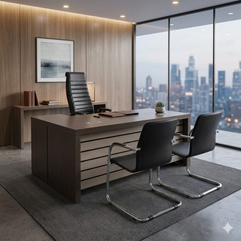 Executive  Modern Table Coffee Brown