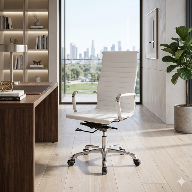 Director Office Leather Chair  White